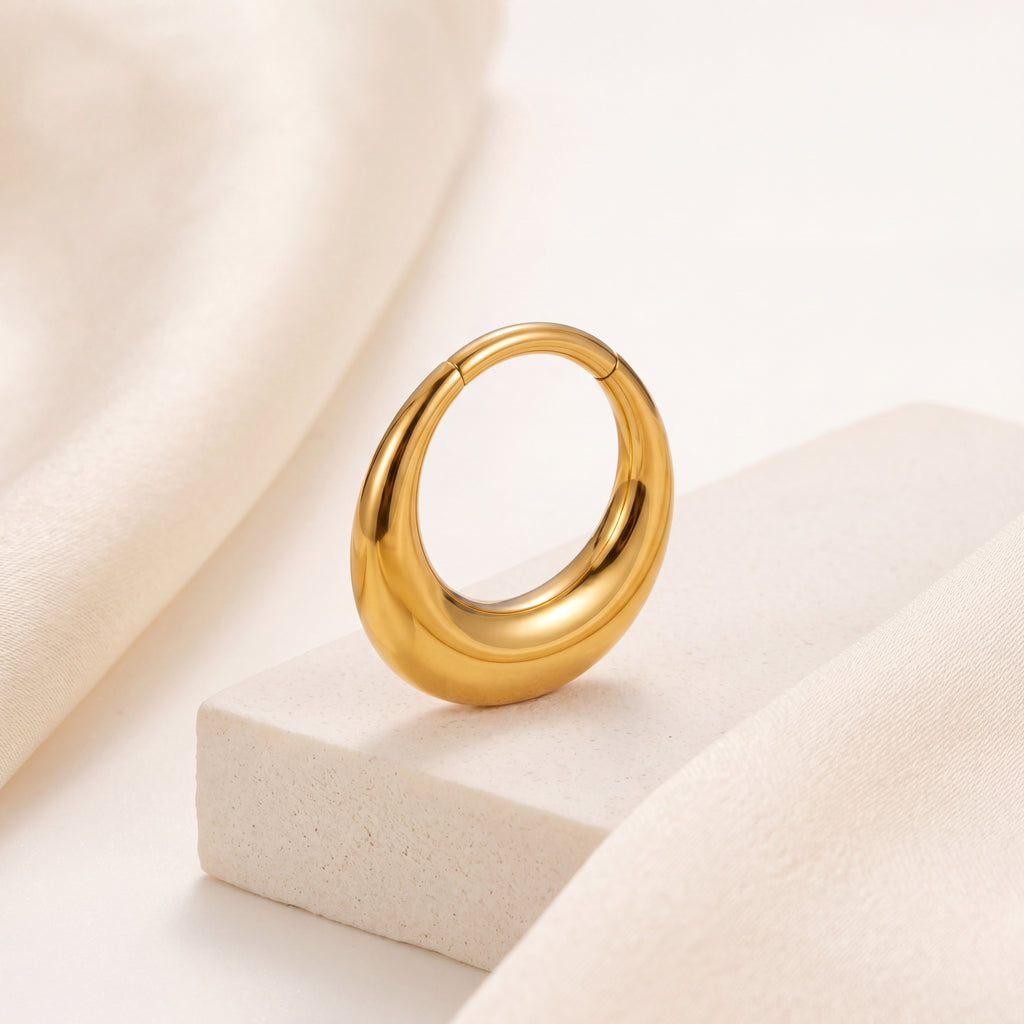 Smooth Puffy Titanium Hoop Earrings - image 5