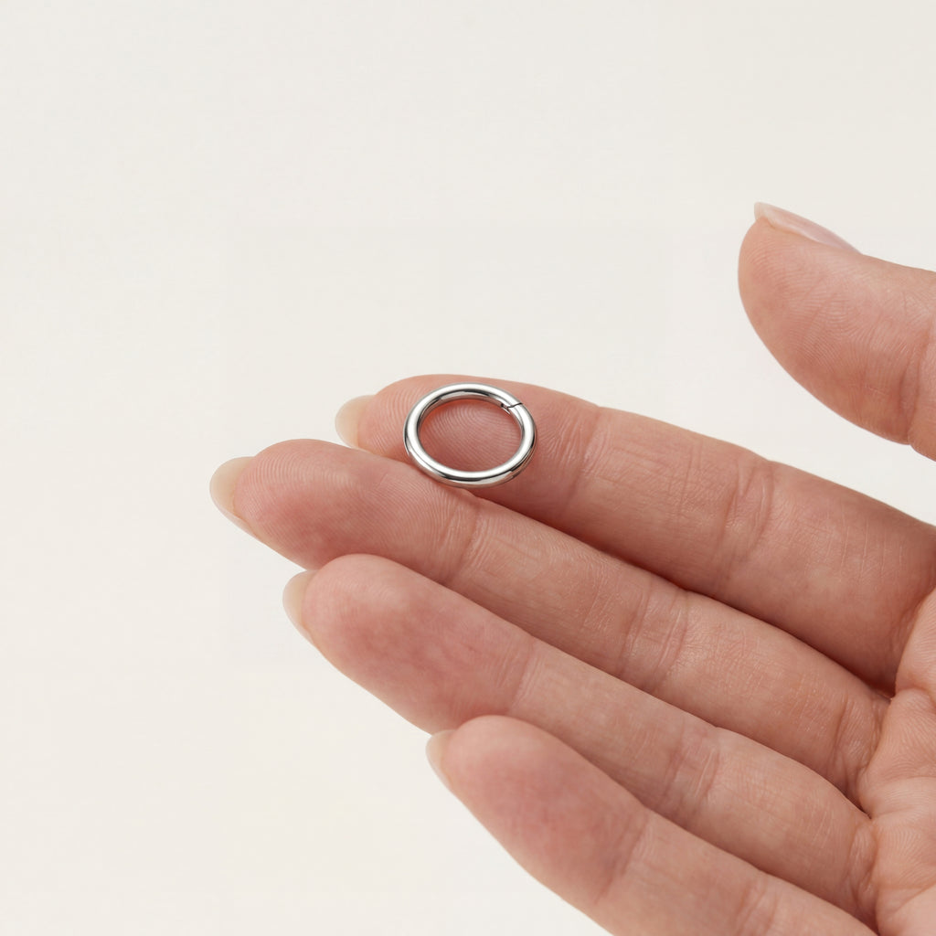 Minimal Titanium Huggie Hoop Earrings - image 4