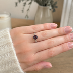 Crossette Lab-Grown Alexandrite Ring worn on hand