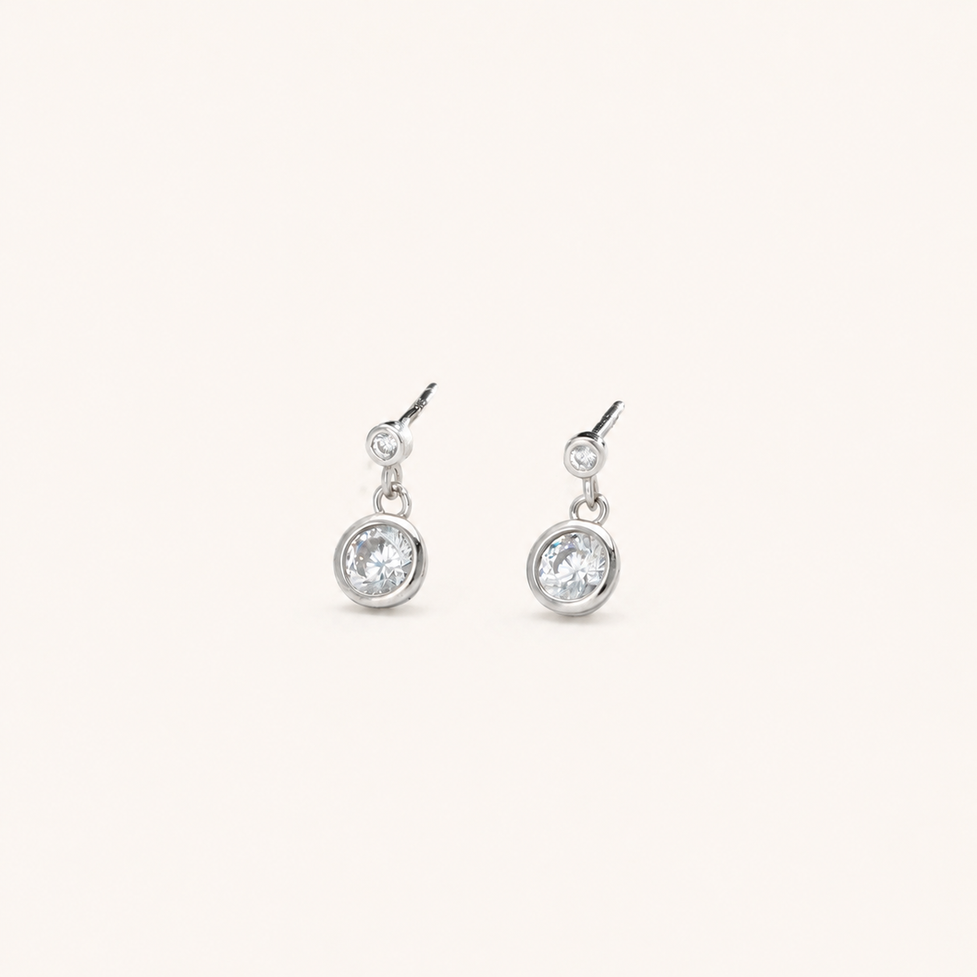 Sterling Silver Zirconia Tassel Stud Earrings detail view