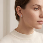 Rectangle Crystal Titanium Stud Earrings - image 3