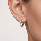 Pave Crystal Titanium Hoop Earrings - image 2