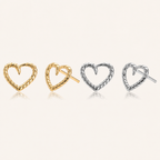 Sterling Silver Polished Heart Stud Earrings