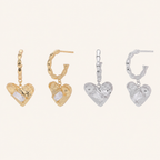 Sterling Silver Zirconia Heart Stud Earrings