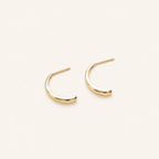 Sterling Silver Petal Half-Arc Stud Earrings detail