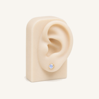 Titanium Moonstone Flat Back Stud Earrings
