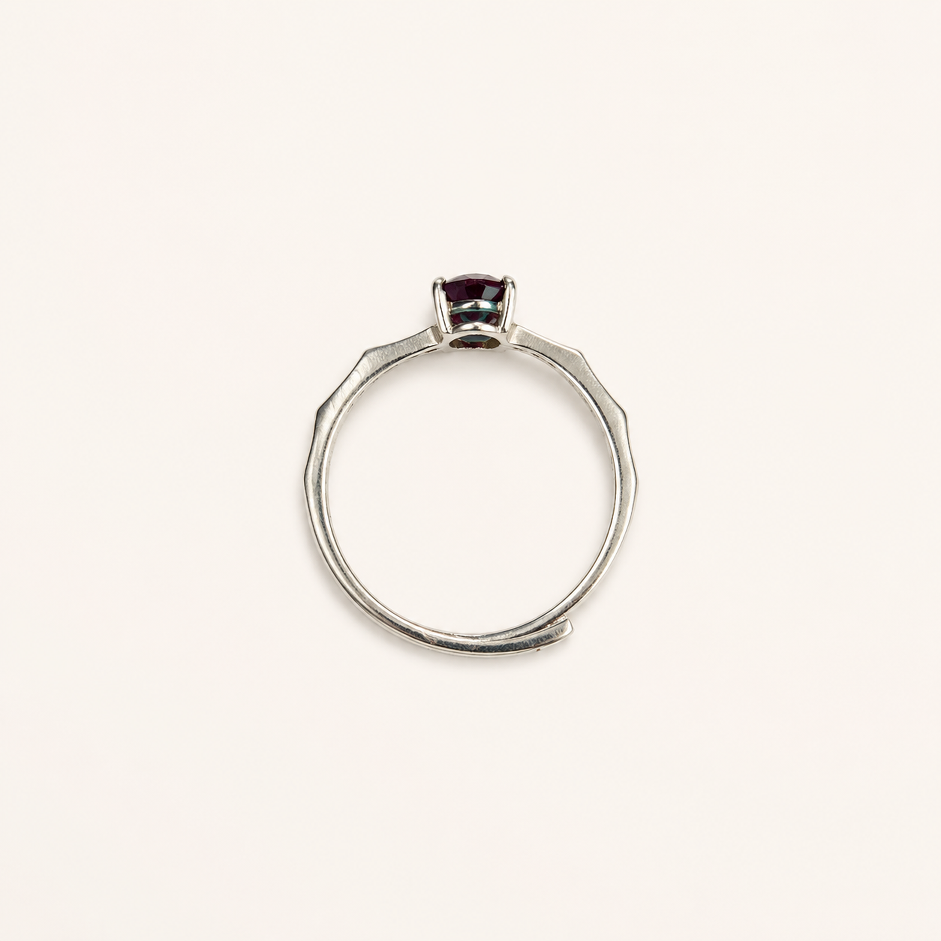 Deco Ridge Lab-Grown Alexandrite Ring upright view