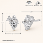 Sterling Silver Solitaire Zirconia Stud Earrings - Platinum