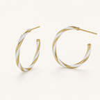 Sterling Silver Enamel Spiral Circle Stud Earrings detail view