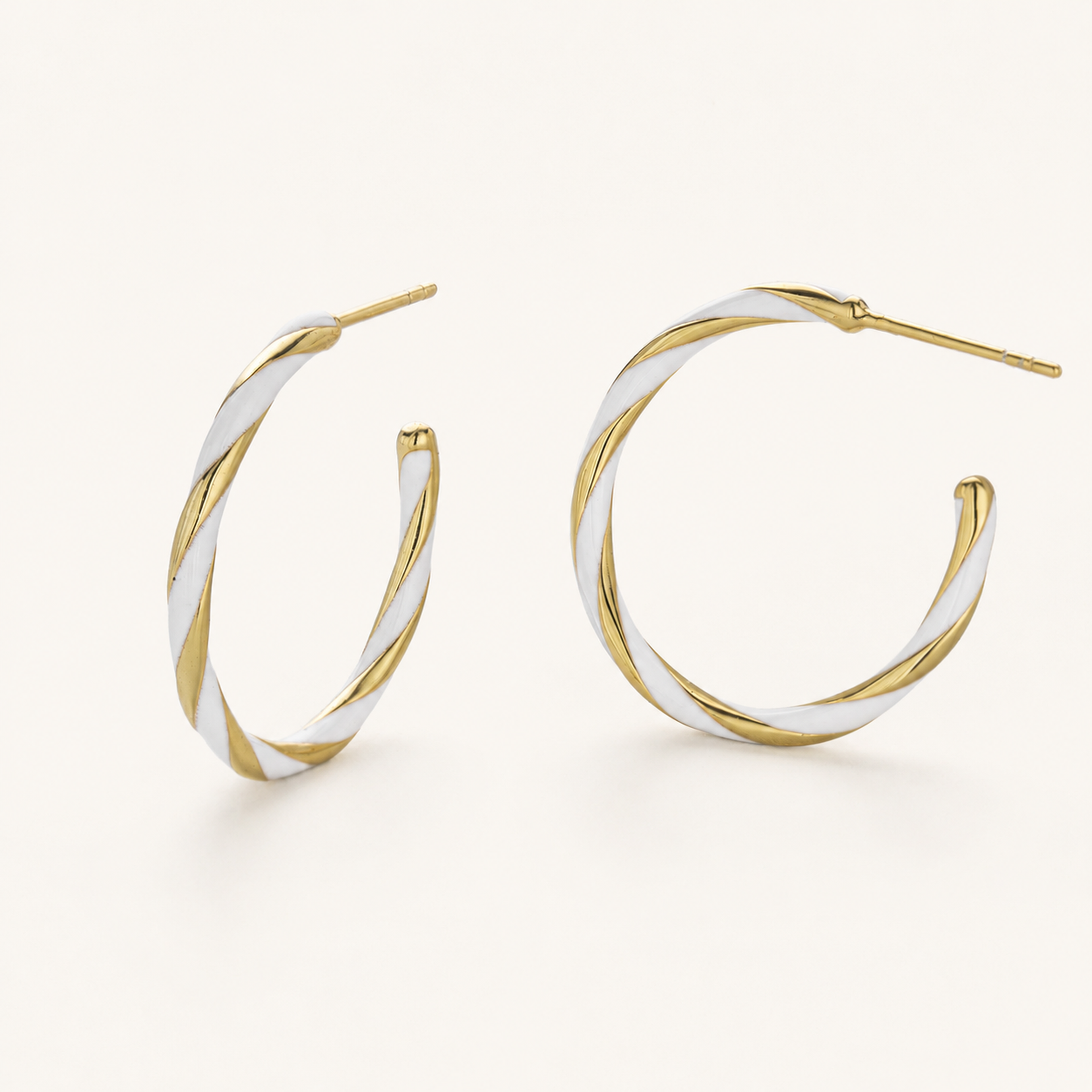 Sterling Silver Enamel Spiral Circle Stud Earrings detail view