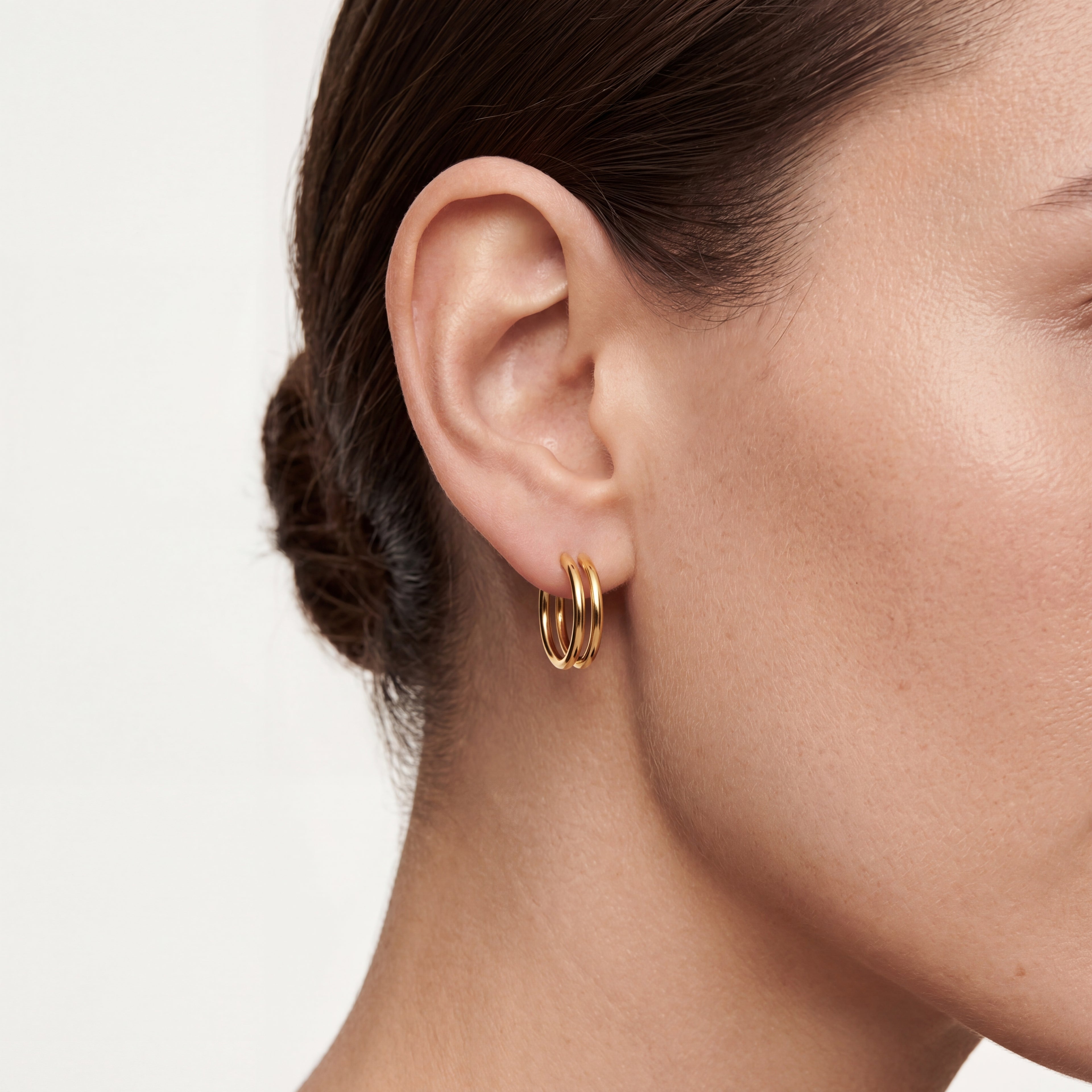 Double Orbit Titanium Hoop Earrings - image 2