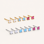 Sterling Silver Classic Zirconia Solitaire Stud Earrings detail