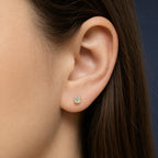 Titanium Blue Topaz Flat Back Stud Earrings