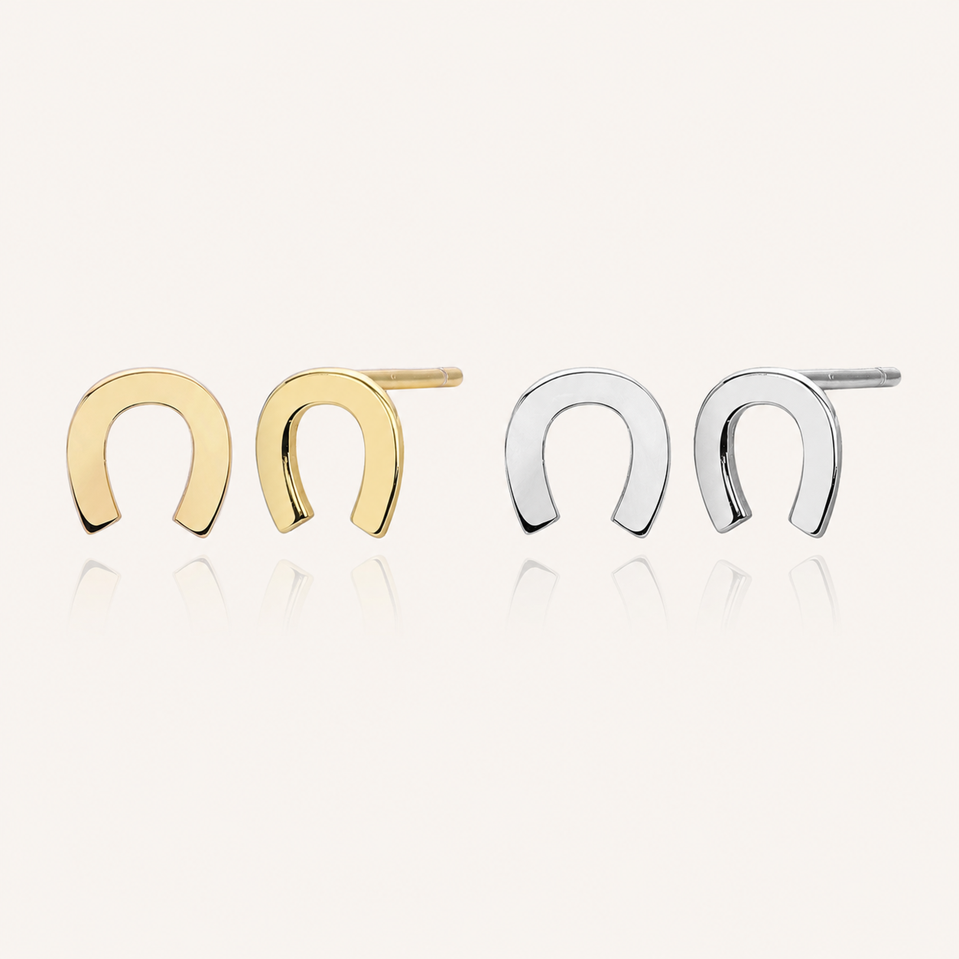Sterling Silver U-Shape Minimalist Stud Earrings
