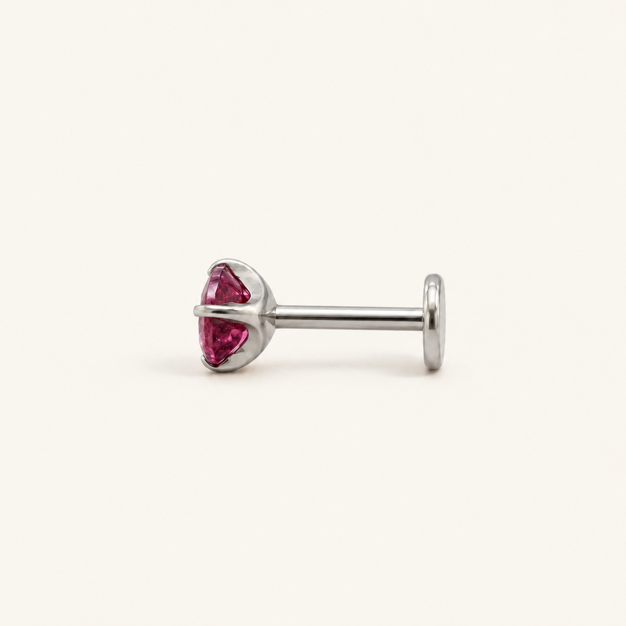 Titanium Purple Garnet Flat Back Stud Earrings