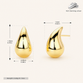 Sterling Silver Teardrop Stud Earrings - Gold / Large