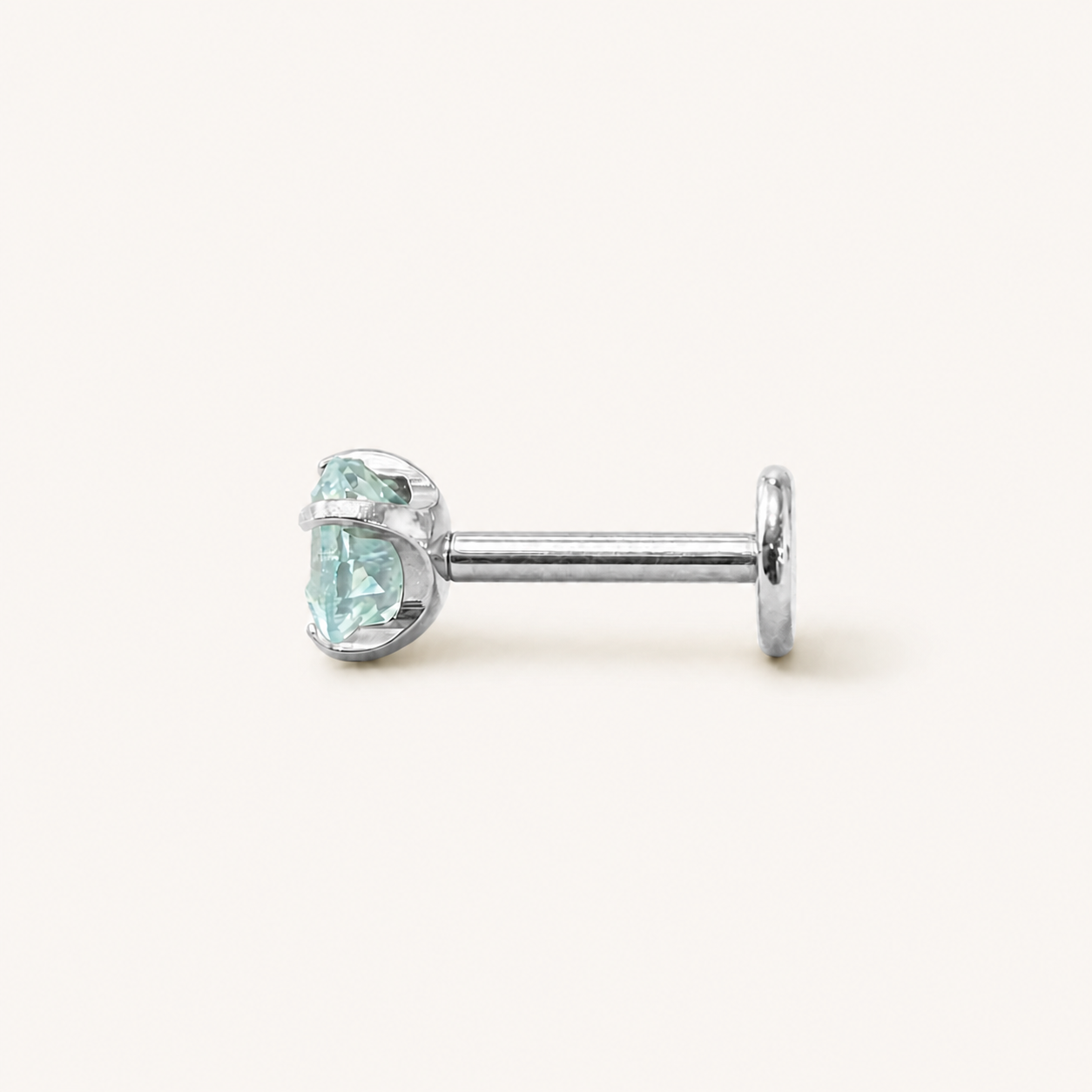 Titanium Paraiba Apatite Flat Back Stud Earrings