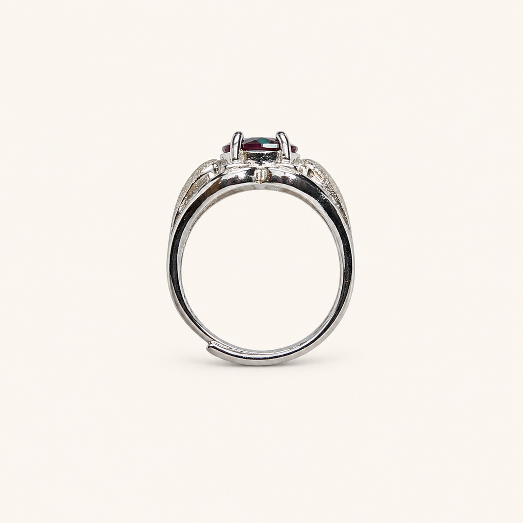 Sylvan Embrace Lab-Grown Alexandrite Ring upright view
