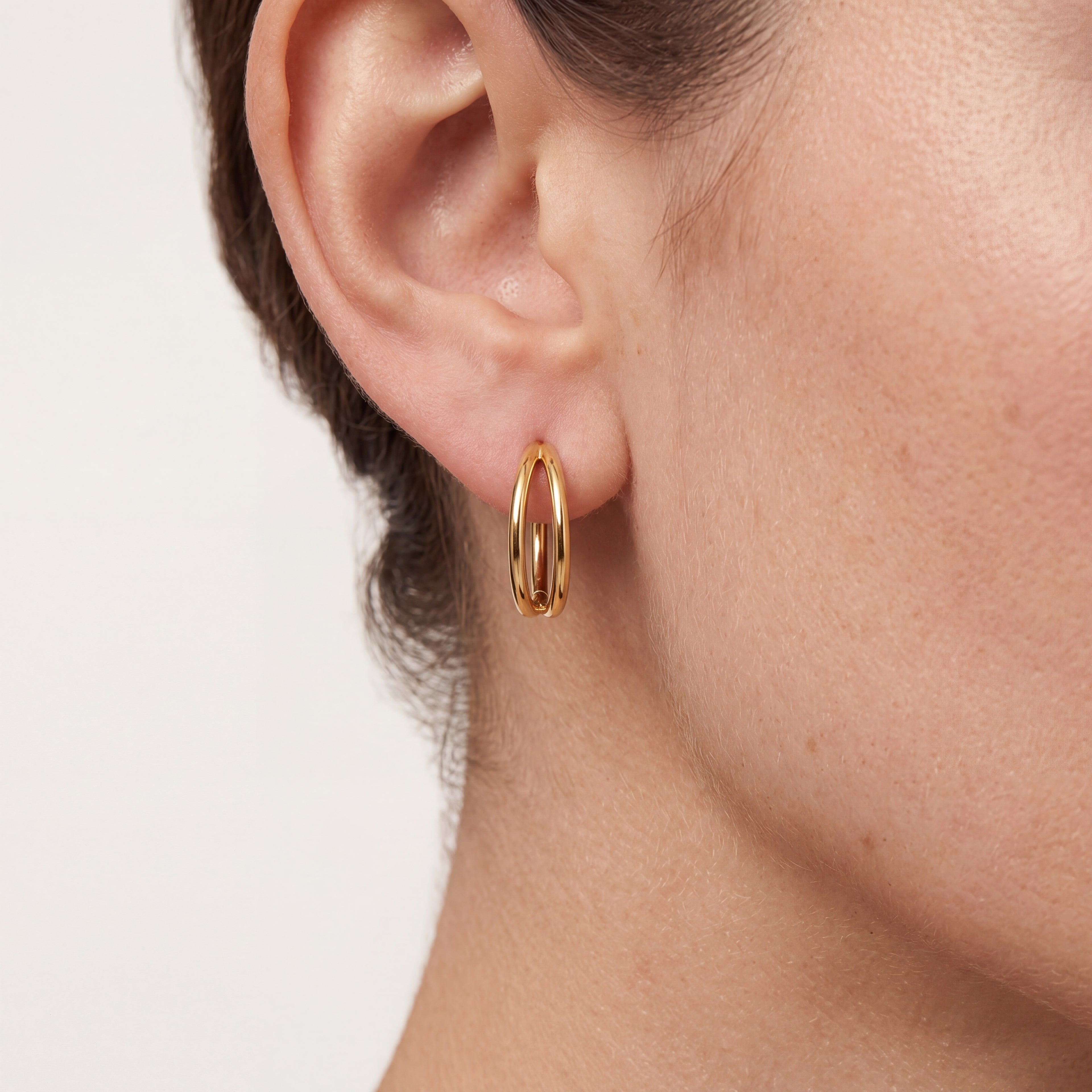 Parallel Line Titanium Hoop Earrings - image 2