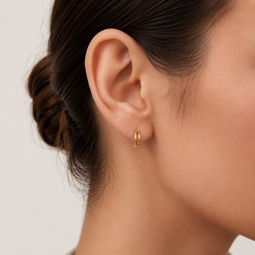 Parallel Line Titanium Hoop Earrings - image 2
