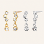 Sterling Silver Dainty Cubic Zirconia Stud Earrings