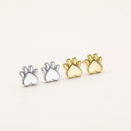 Sterling Silver Cat Paw Stud Earrings detail view
