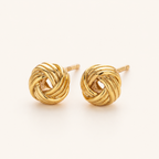 Sterling Silver Woven Ball Stud Earrings detail view