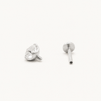 Titanium Moonstone Flat Back Stud Earrings