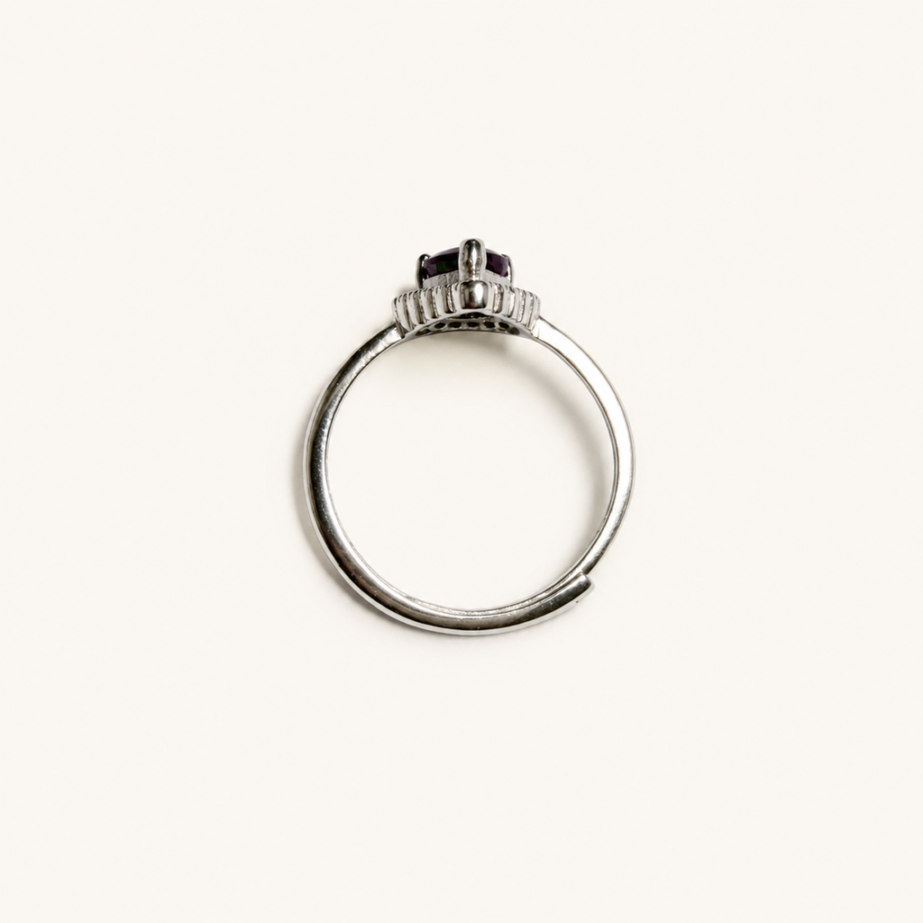 Moondrop Halo Lab-Grown Alexandrite Ring upright view