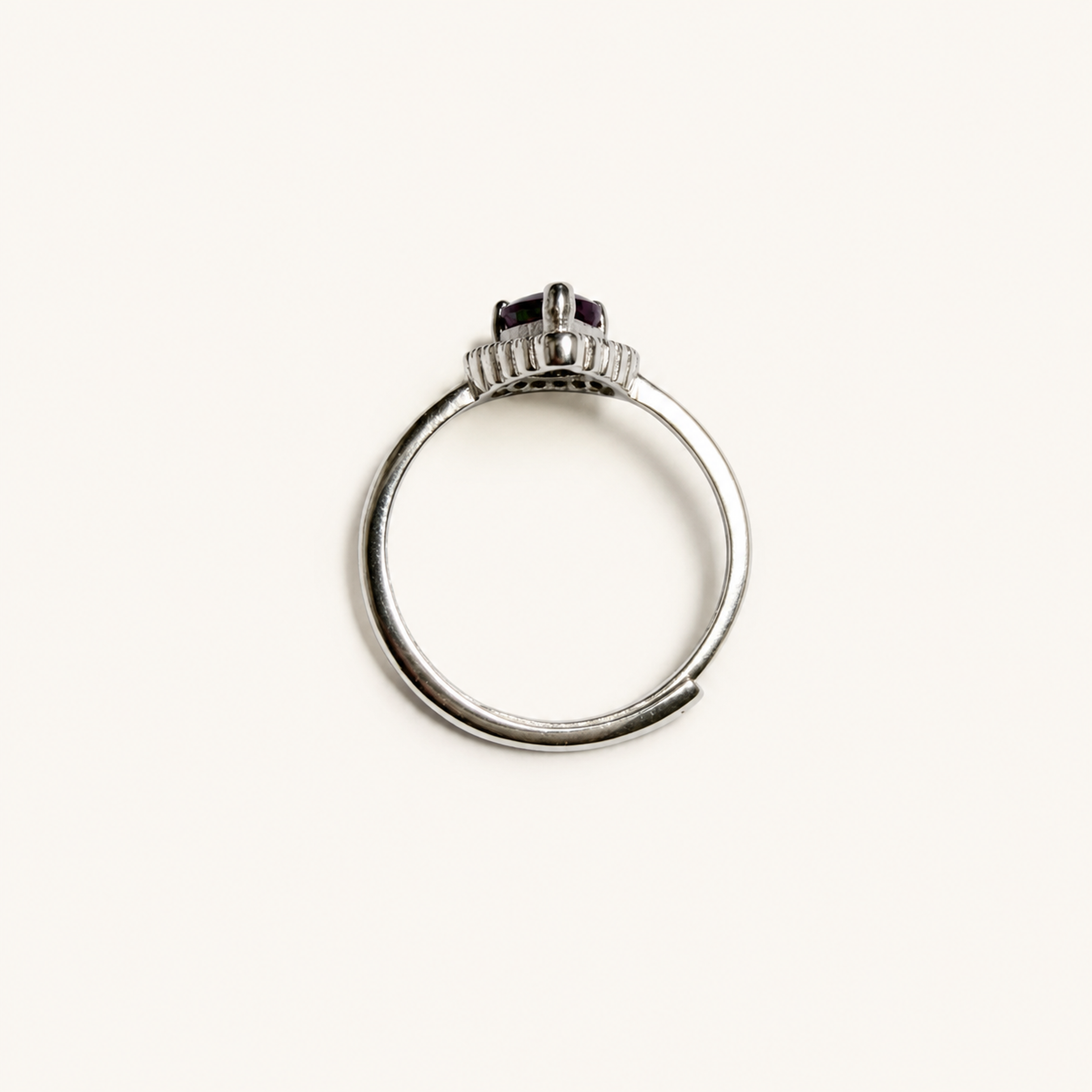 Moondrop Halo Lab-Grown Alexandrite Ring upright view