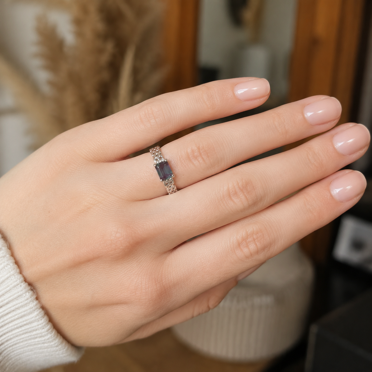Gilded Loom Lab-Grown Alexandrite Ring - Sale