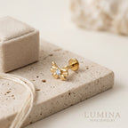 Bow Crystal Titanium Stud Earrings - image 5