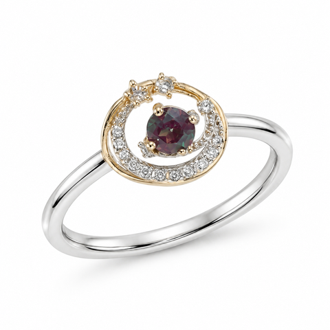 Gilded Orbit Lab-Grown Alexandrite Ring