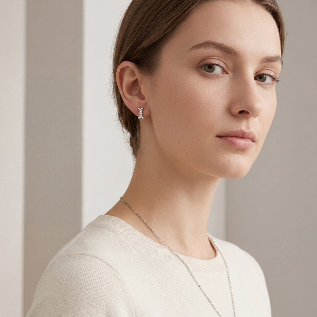 Bone Titanium Stud Earrings - image 3