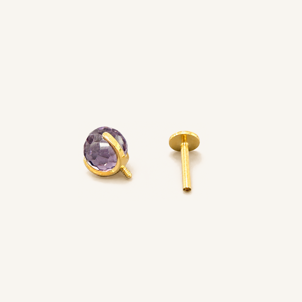 Titanium Rose Pink Crystal Flat Back Stud Earrings