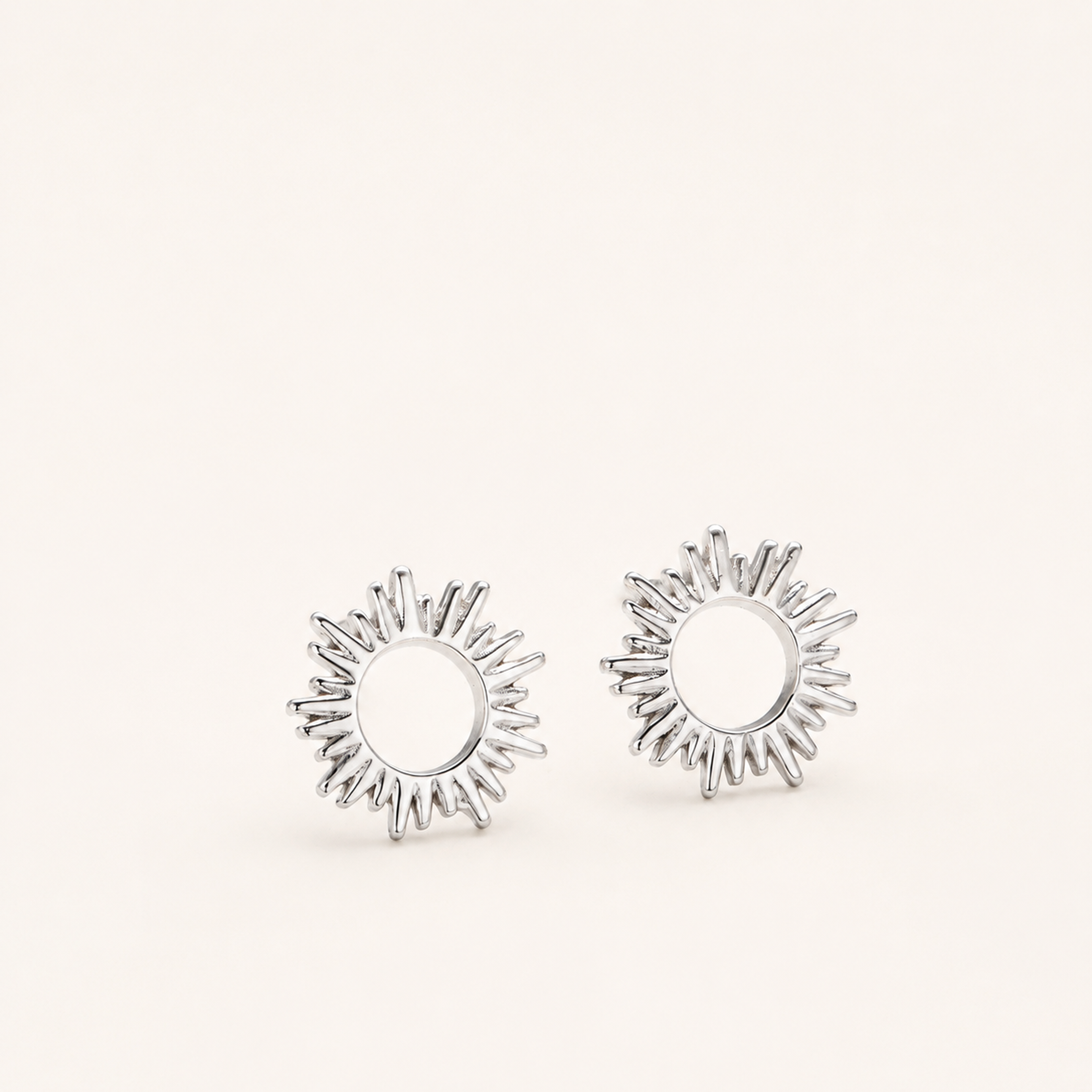 Sterling Silver Little Sun Stud Earrings detail view