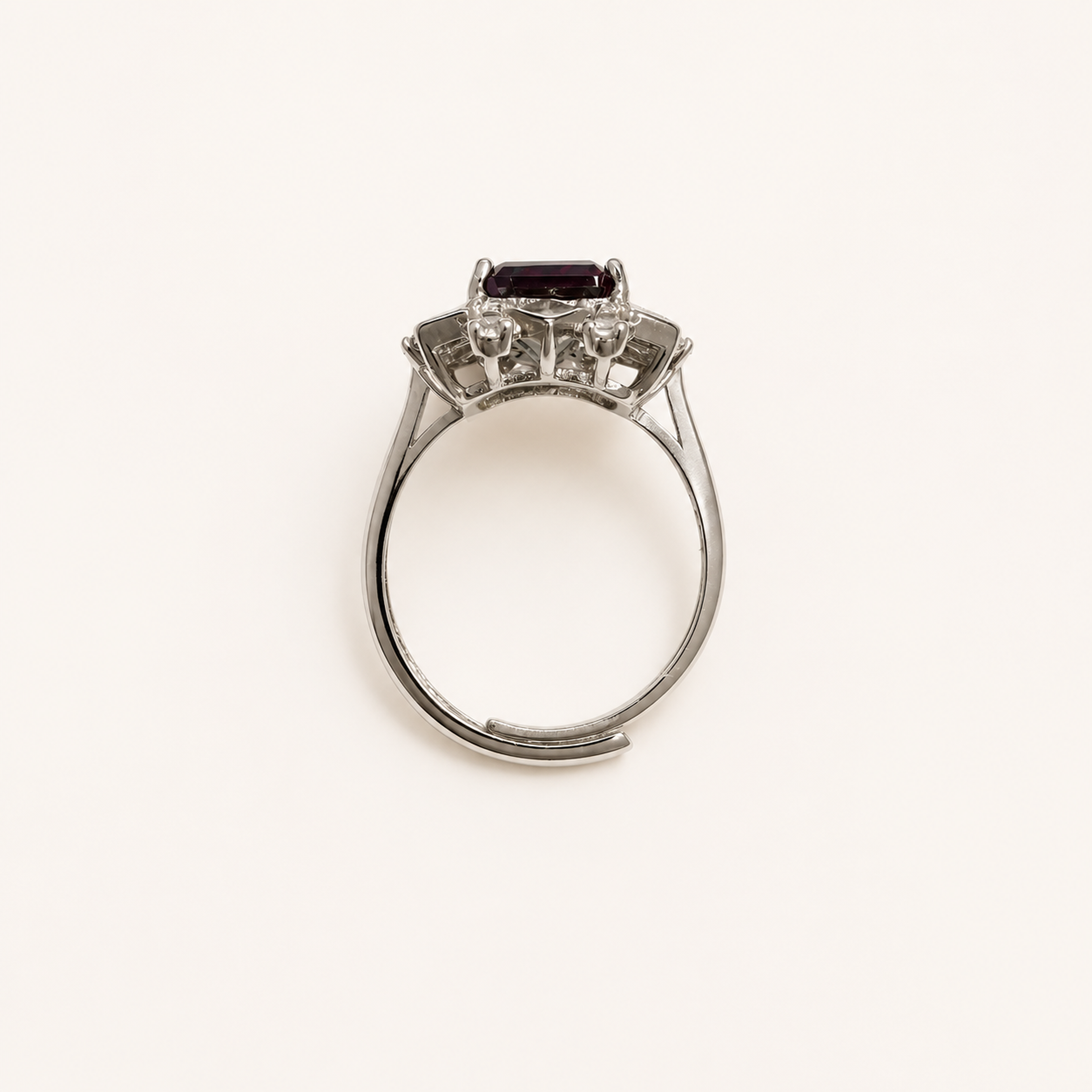 Deco Regent Lab-Grown Alexandrite Ring upright view