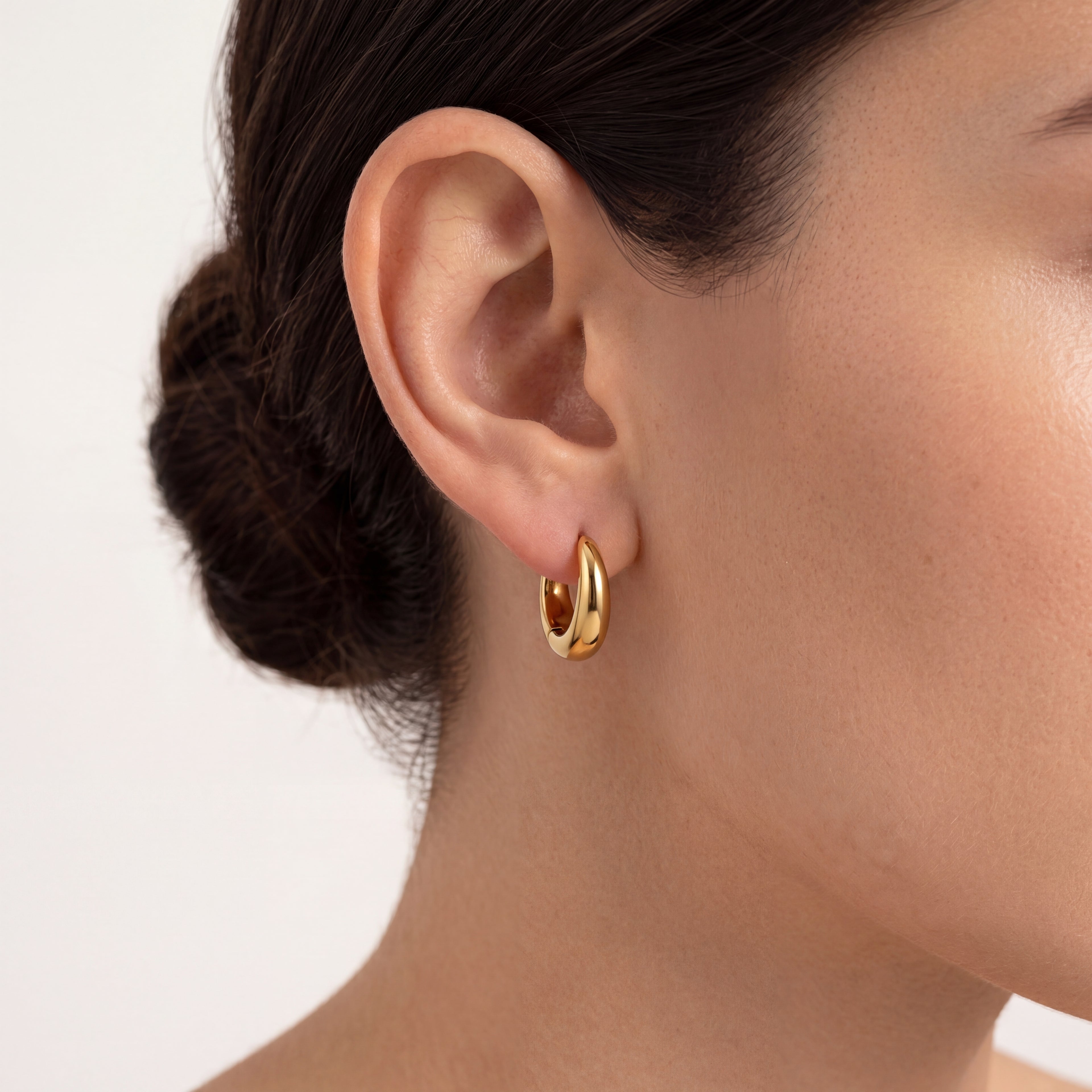 Rounded Titanium Huggie Hoop Earrings - image 2