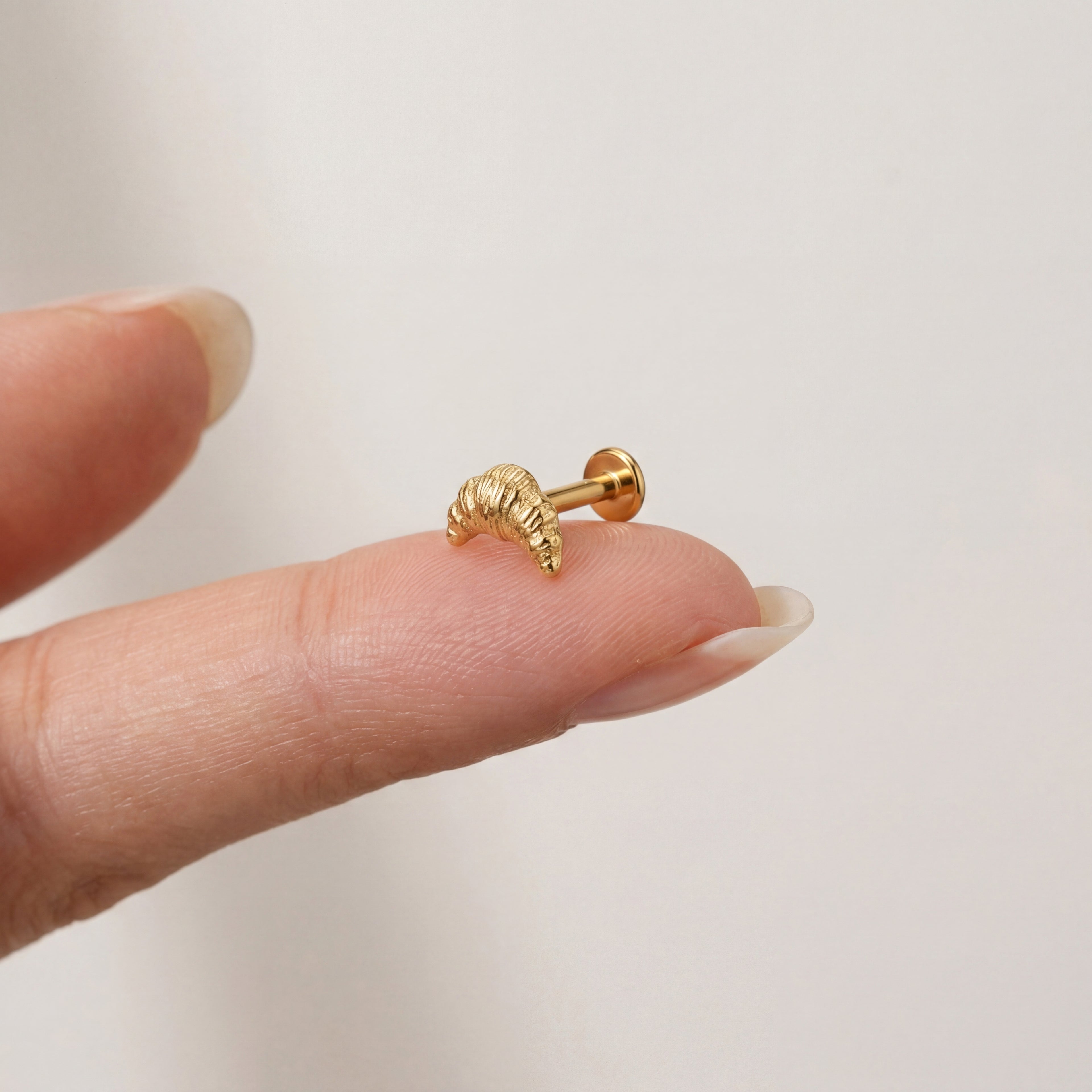 Croissant Titanium Stud Earrings - image 4