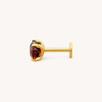 Titanium Garnet Flat Back Stud Earrings