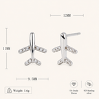 Sterling Silver Pavé Airplane Stud Earrings - Platinum