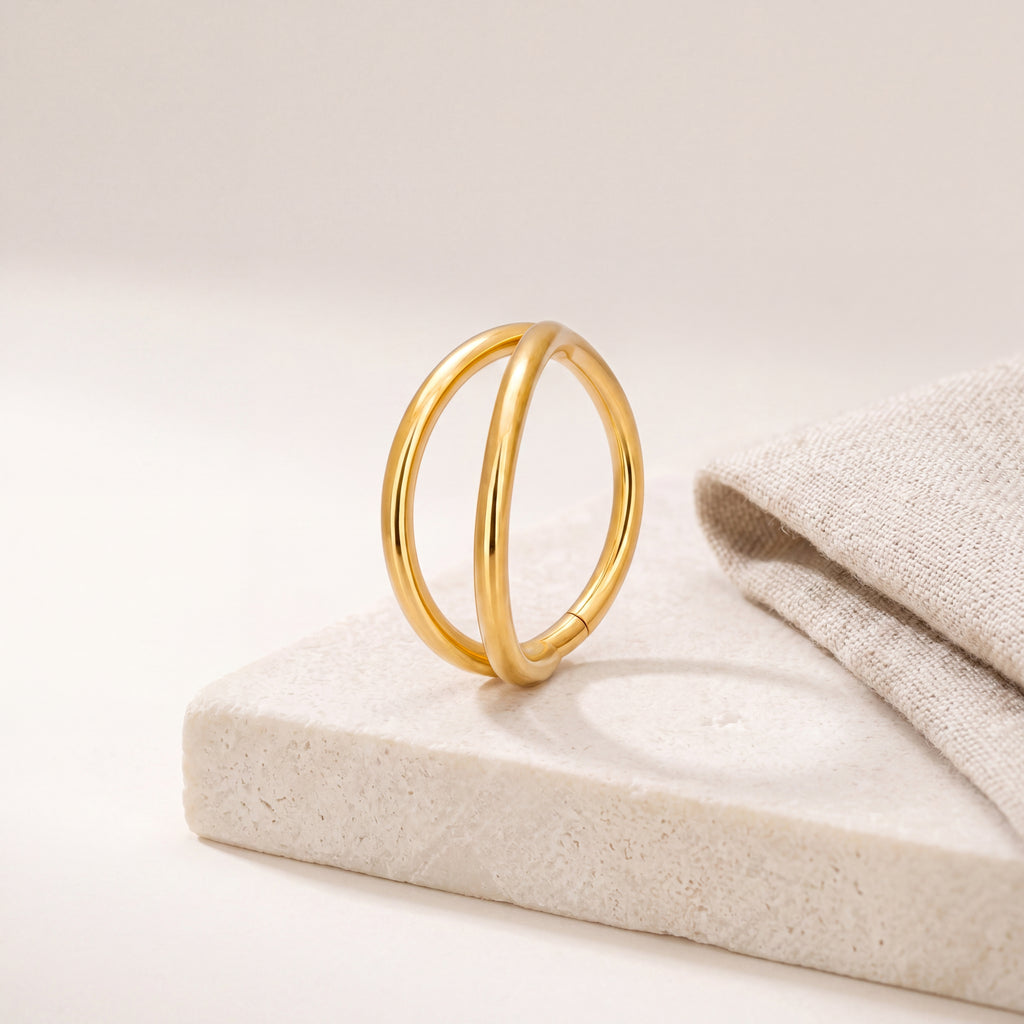Parallel Line Titanium Hoop Earrings - image 5