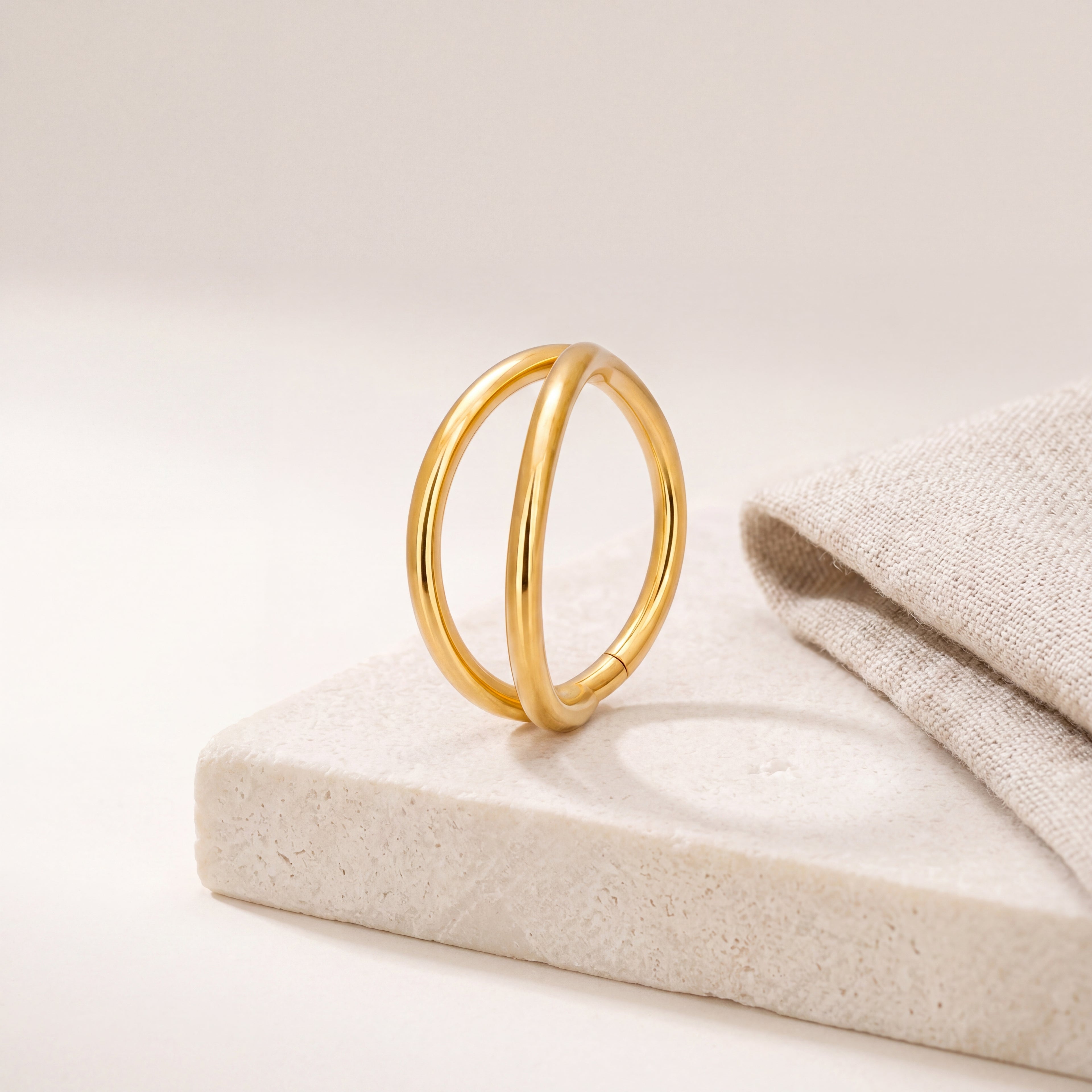 Parallel Line Titanium Hoop Earrings - image 5