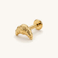 Croissant Titanium Stud Earrings - Gold