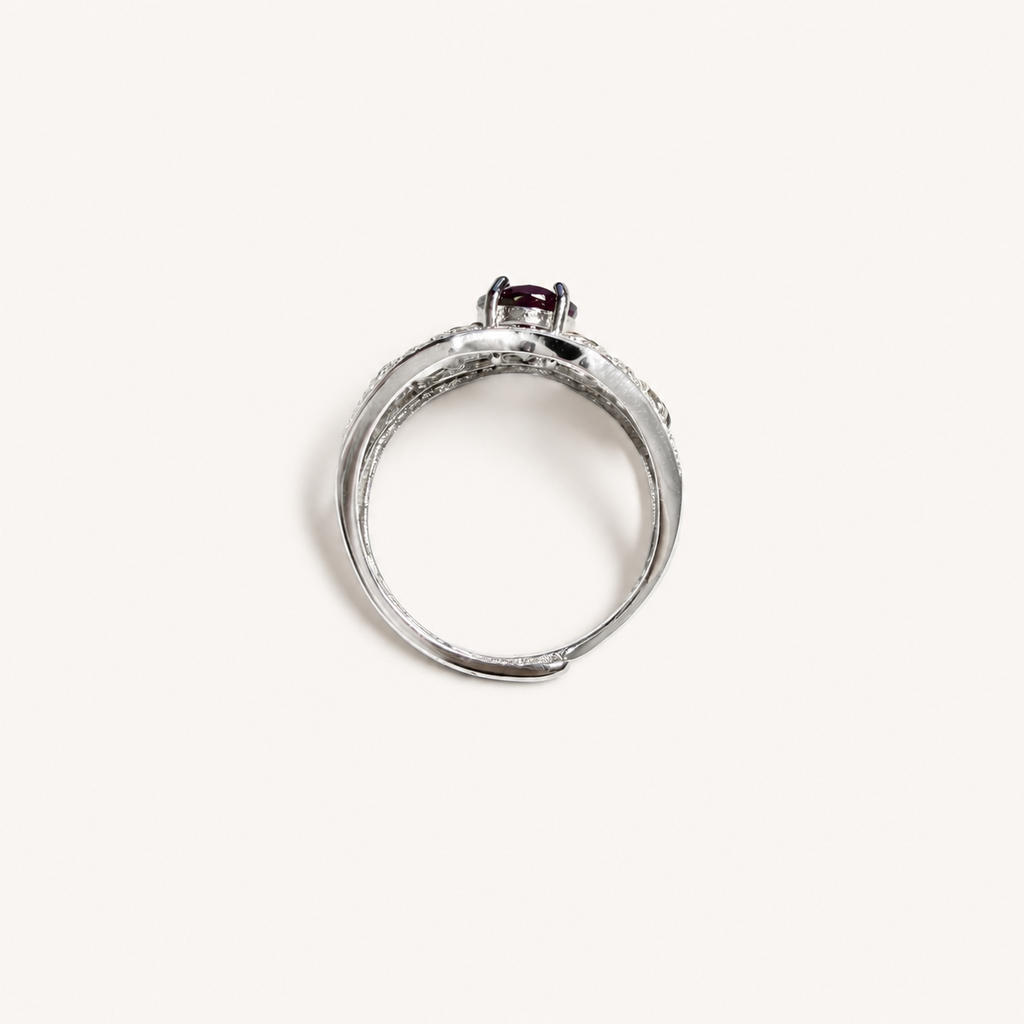 Sunbloom Lab-Grown Alexandrite Ring upright view