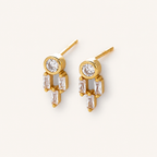 Sterling Silver Dainty Zirconia Stud Earrings detail view