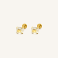 Titanium Rose Quartz Flat Back Stud Earrings