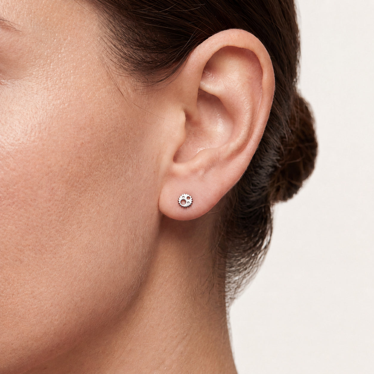 Open Gear Titanium Flat Back Earring - image 2