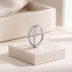 Twin Pave Titanium Hoop Earrings - image 5