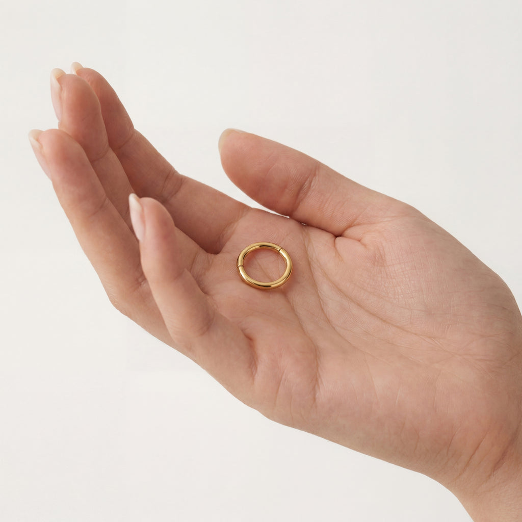 Minimal Titanium Huggie Hoop Earrings - image 4